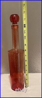 Vintage Mid-Century Modern MCM Orange Decanter Mod Dep Italy