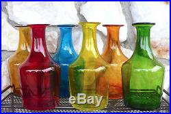 Vintage Mid Century Modern Takahashi San Francisco Glass Bottle Decanter Set Lot