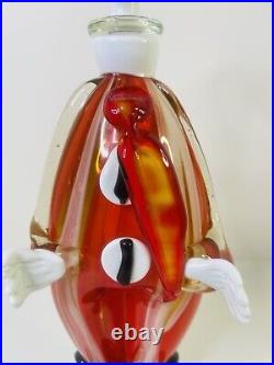 Vintage Mid Century Multicolor 16 Murano Figural Art Glass Clown Decanter