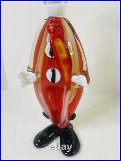 Vintage Mid Century Multicolor 16 Murano Figural Art Glass Clown Decanter