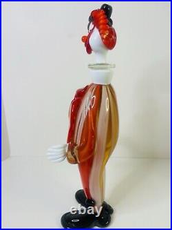 Vintage Mid Century Multicolor 16 Murano Figural Art Glass Clown Decanter