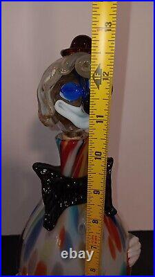 Vintage Mid Century Multicolor 16 Murano Figural Art Glass Clown Decanter