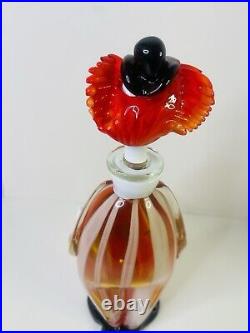 Vintage Mid Century Multicolor 16 Murano Figural Art Glass Clown Decanter