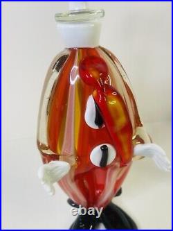 Vintage Mid Century Multicolor 16 Murano Figural Art Glass Clown Decanter