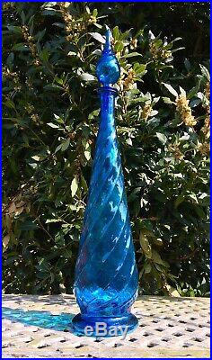 Vintage Mid Century Murano Art Glass Empoli Studio Genie Bottle Decanter 26