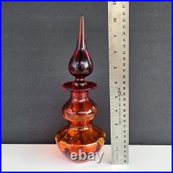 Vintage Mid Century Rainbow Amberina Art Glass Decanter 111