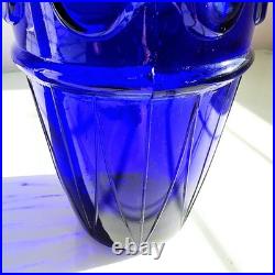 Vintage Mid-Century Rossini Empoli Cobalt Blue 18-3/4 Glass Decanter & Stopper