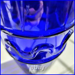 Vintage Mid-Century Rossini Empoli Cobalt Blue 18-3/4 Glass Decanter & Stopper