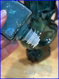 Vintage Midcentury Helena Tynell Style Blue Glass Decanter Italian Empoli READ