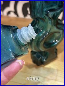 Vintage Midcentury Helena Tynell Style Blue Glass Decanter Italian Empoli READ