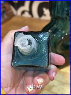 Vintage Midcentury Helena Tynell Style Blue Glass Decanter Italian Empoli READ