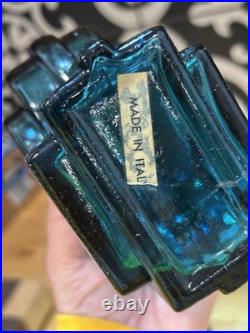 Vintage Midcentury Helena Tynell Style Blue Glass Decanter Italian Empoli READ