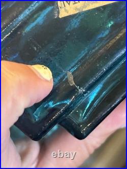 Vintage Midcentury Helena Tynell Style Blue Glass Decanter Italian Empoli READ