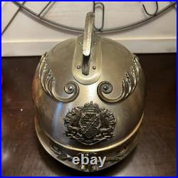 Vintage Military Helmet Bar Set with Decanter & Shot Glasses