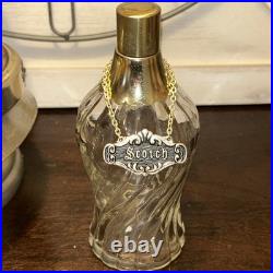 Vintage Military Helmet Bar Set with Decanter & Shot Glasses