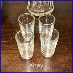 Vintage Military Helmet Bar Set with Decanter & Shot Glasses