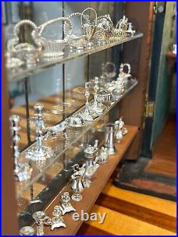 Vintage Miniature Dollhouse Sterling Silver John Parfitt Glass Bottles Tray