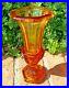 Vintage-Moser-Orange-Amber-Crystal-Vase-Czech-Trumpet-VASE-Amber-30-s-Amberina-01-hm
