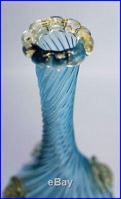 Vintage Murano Blue Bottle Venetian glass decanter