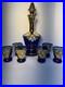 Vintage-Murano-Blue-Glass-Decanter-6-matching-glasses-Leaves-Flower-Decoration-01-dbcl