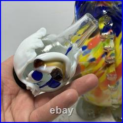 Vintage Murano Glass Clown Decanter 13 Two-Piece Multicolor Italy READ