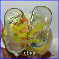 Vintage Murano Glass Clown Decanter 13 Two-Piece Multicolor Italy READ