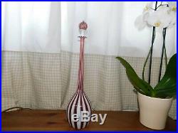 Vintage Murano Glass Decanter Candy Striped