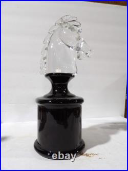 Vintage Murano Glass Horse Head Decanter Luxardo Italy 1969