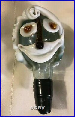Vintage Murano Hand Blown Glass Clown Decanter & Glass Stopper Head 16