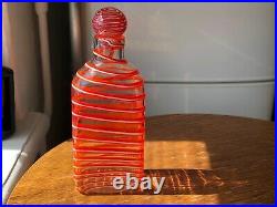 Vintage Murano Italian Hand Blown Glass Decanter with lid Large Carafe