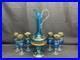 Vintage-Murano-VENETIAN-BLUE-Barware-Set-Decanter-Glasses-Set-No-Stopper-01-tlw