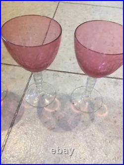 Vintage Murano Venetian Wine Glasses X 4