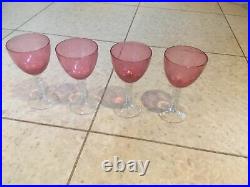 Vintage Murano Venetian Wine Glasses X 4