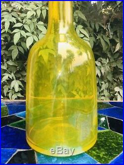 Vintage Murano Yellow Glass Decanter