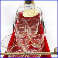 Vintage Musical Car Decanter Set Barware Liquor Set 1950s Complete