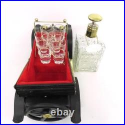 Vintage Musical Car Decanter Set Barware Liquor Set 1950s Complete