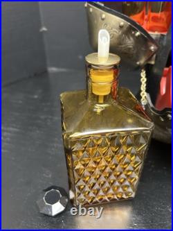 Vintage Nikka Whisky Gold Knight Armor Bar Glass Decanter & Set 5 Amber Glasses