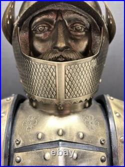 Vintage Nikka Whisky Gold Knight Armor Bar Glass Decanter & Set 5 Amber Glasses