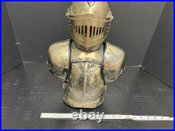 Vintage Nikka Whisky Gold Knight Armor Bar Glass Decanter & Set 5 Amber Glasses