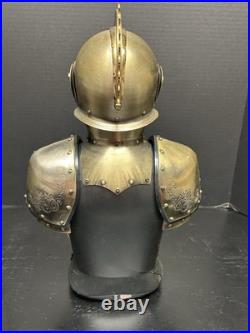 Vintage Nikka Whisky Gold Knight Armor Bar Glass Decanter & Set 5 Amber Glasses