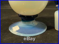 Vintage Opalescent Art Glass Pedestal Cruet / Decanter