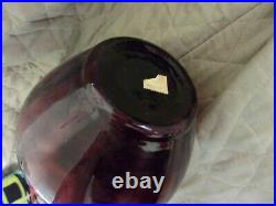 Vintage PLUM Purple Amethyst Empoli Decanter Genie Bottle & Stopper 28