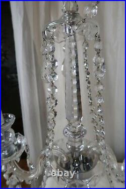 Vintage Pair Of Crystal Lights 2 Arms Girandole Style