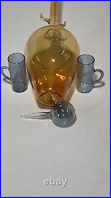 Vintage Parise Vetro Italian Glass Decanter Set