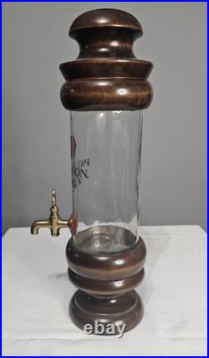 Vintage Paul Masson Brandy Dispenser Wood Brass Glass Bar Decanter Tap 17