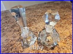 Vintage Perfume Decanters Hand Cut LEAD Crystal German Democratic Set