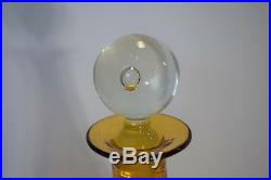 Vintage Pilgrim Art Glass #21 Orleans Amber Crackle 15.5 Decanter