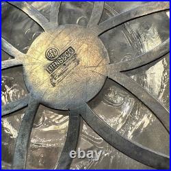 Vintage Pinched Glass Decanter withSterling Silver Overlay, Signed