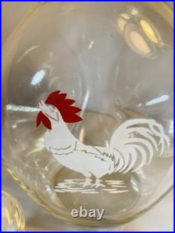 Vintage Pinched Glass Rooster Decanter Set Two Shot Cordials Ground Stopper Bar