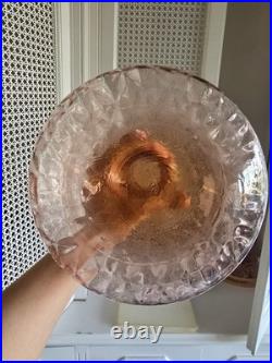 Vintage Pink Empoli Optic Decanter With Stopper 13 Tall